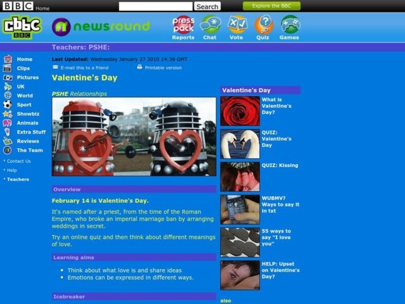 Valentine's Day Lesson Plan