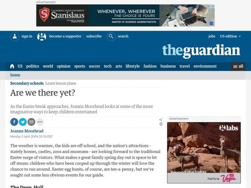 Are We There Yet? Lesson Plan