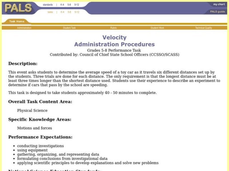 Velocity Lesson Plan