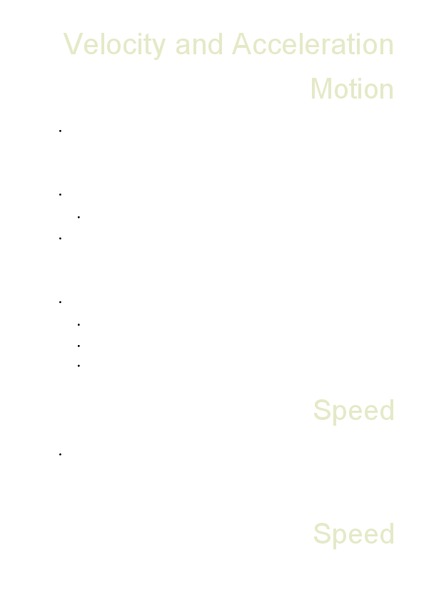 Velocity and Acceleration PPT