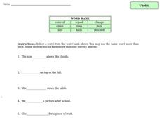 Verb Practice 3 Worksheet