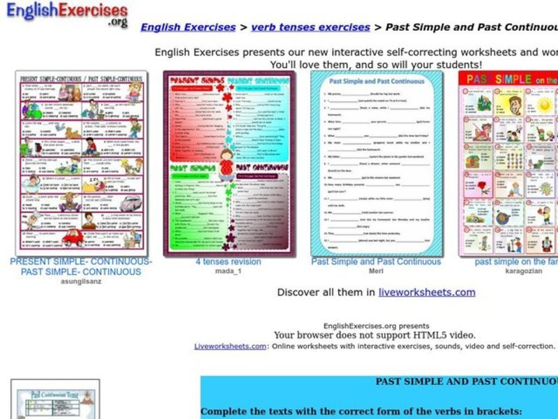 Verb Tense Worksheet