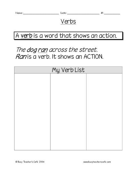 Verbs Organizer