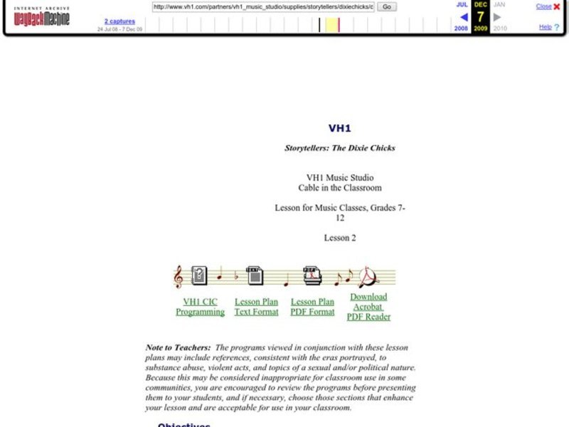 Storytellers: The Dixie Chicks Lesson Plan