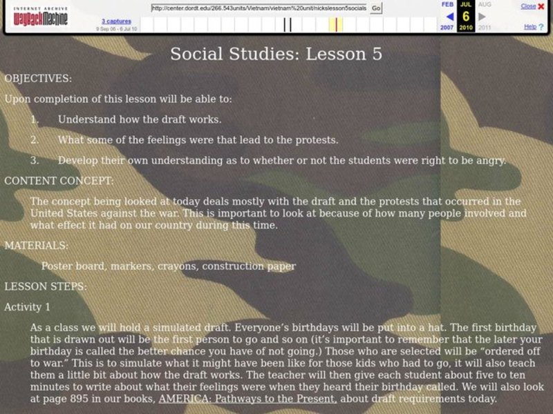 Vietnam War Lesson Plan