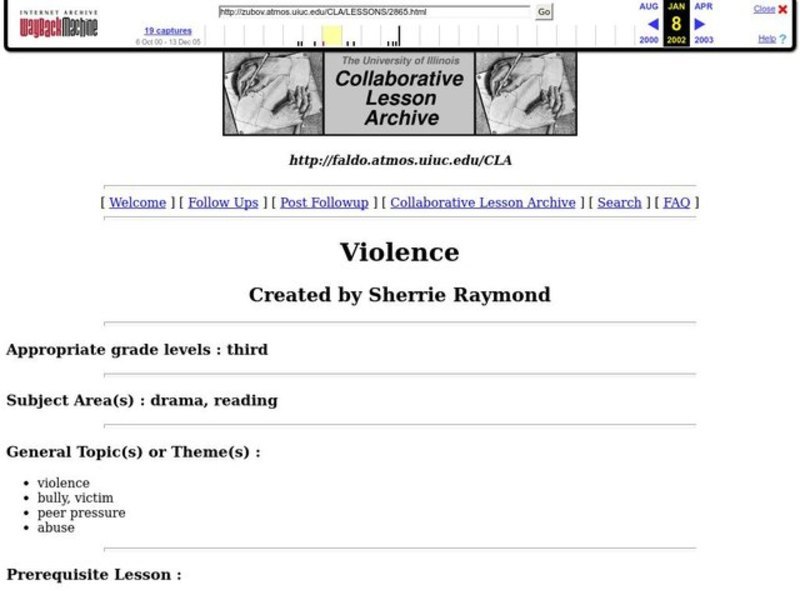 Violence Lesson Plan