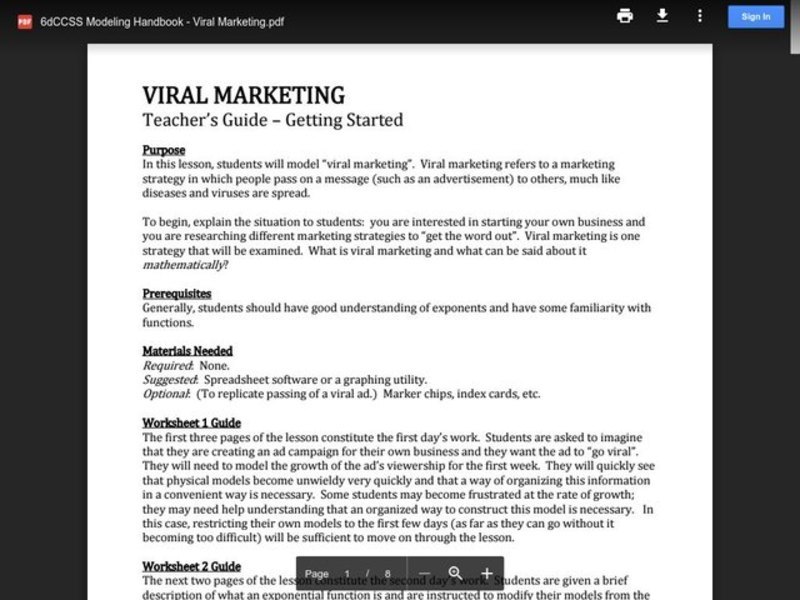 Viral Marketing Lesson Plan