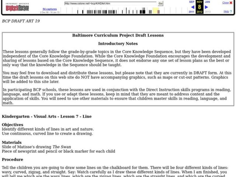 Visual Arts Lesson Plan