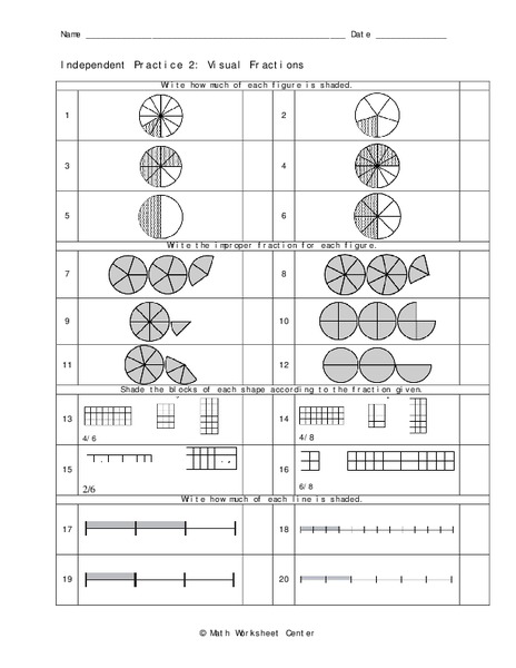 Visual Fractions Worksheet