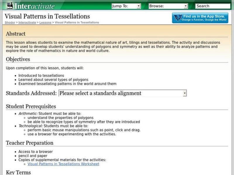 Visual Patterns in Tessellations Lesson Plan