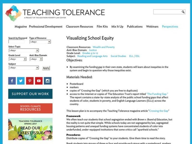 Visualizing School Equity Lesson Plan