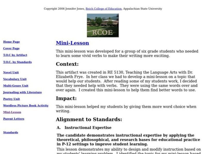 Vivid Verbs Lesson Plan