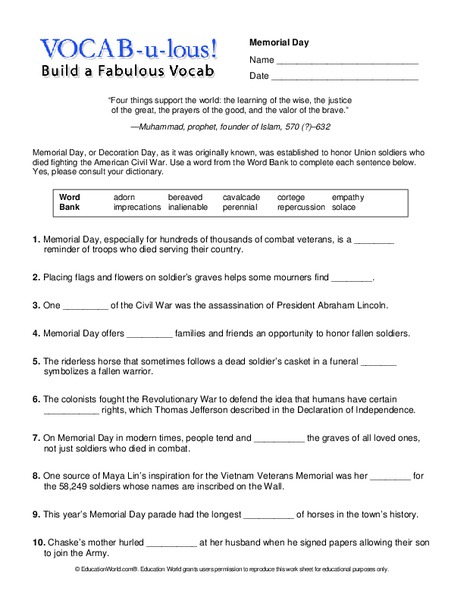 Vocab-u-lous! Build a Fabulous Vocab Worksheet