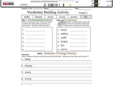 Vocabulary building Worksheet