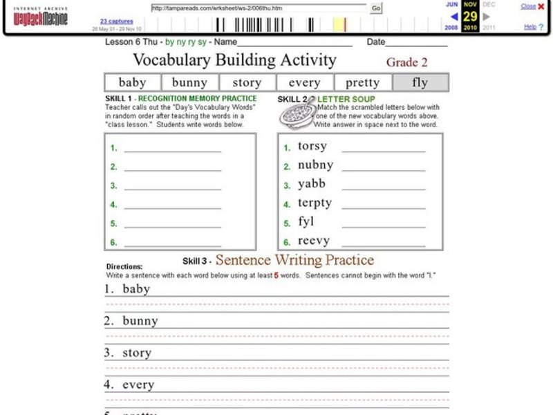 Vocabulary building Worksheet