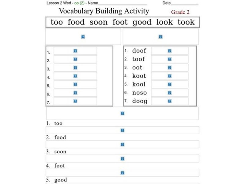 Vocabulary Building Activity Worksheet