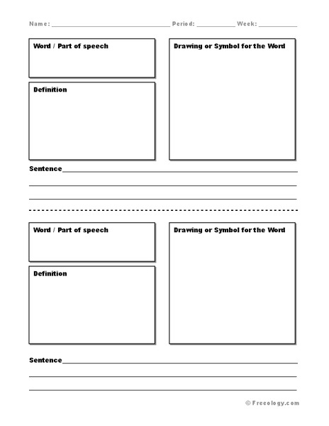 Vocabulary Cards Organizer