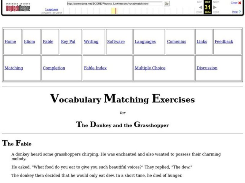 Vocabulary definitions Interactive