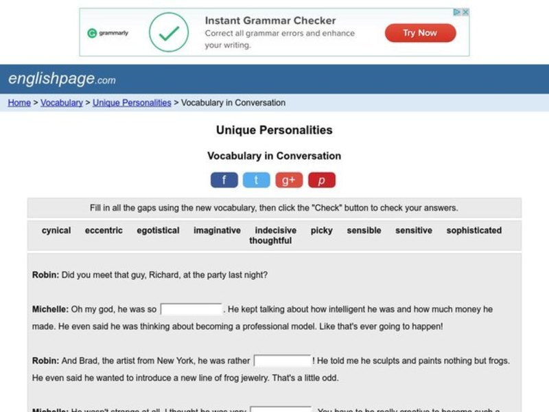 Vocabulary In Conversation Interactive