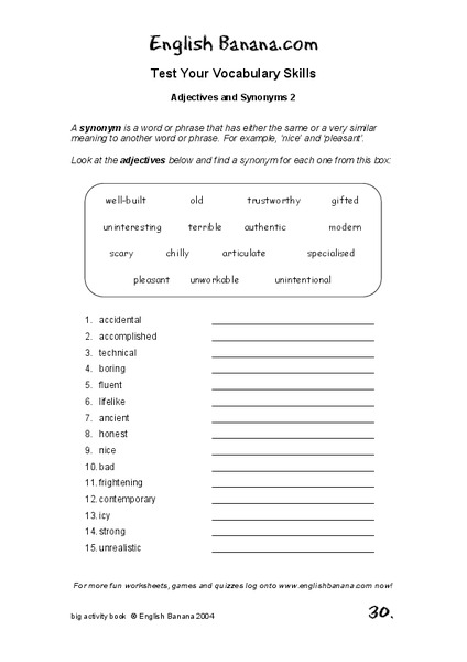 Vocabulary Skills Lesson Plan