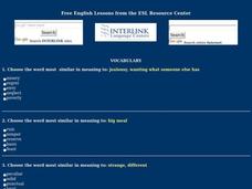 Vocabulary Worksheet Interactive