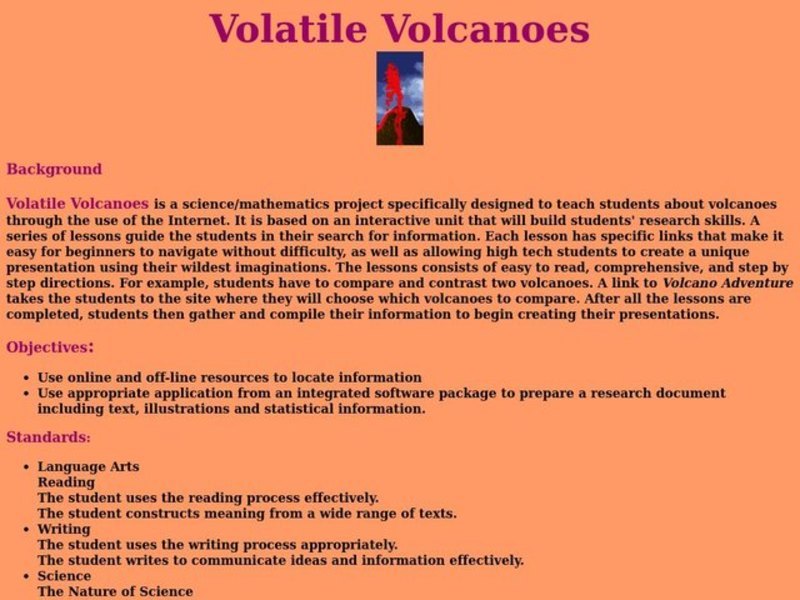 Volatile Volcanoes Lesson Plan