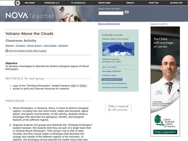 Volcano Above the Clouds Lesson Plan