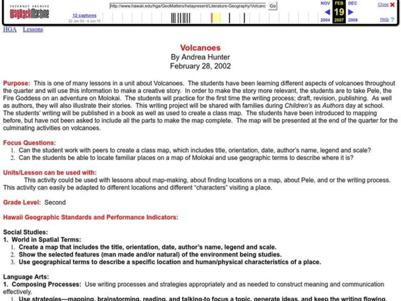 Volcanoes Lesson Plan