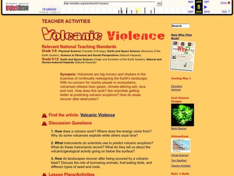 Volcanic Violence Lesson Plan