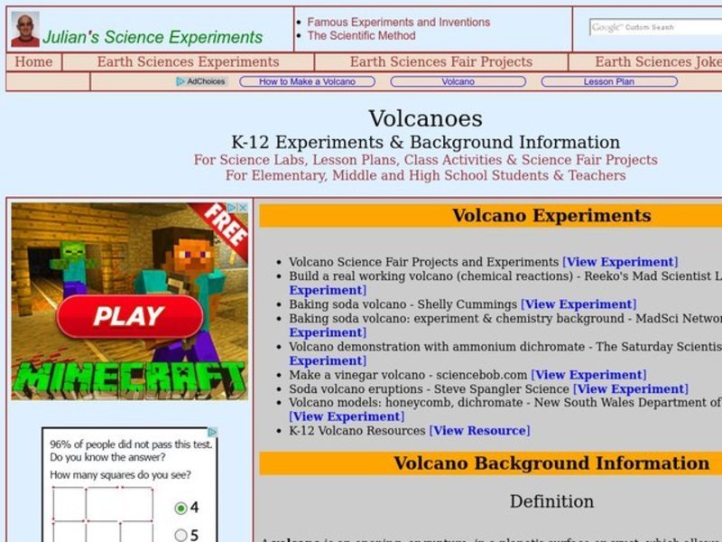 Volcanoes Lesson Plan