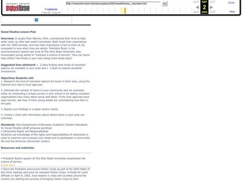 Volunteering For Others Lesson Plan