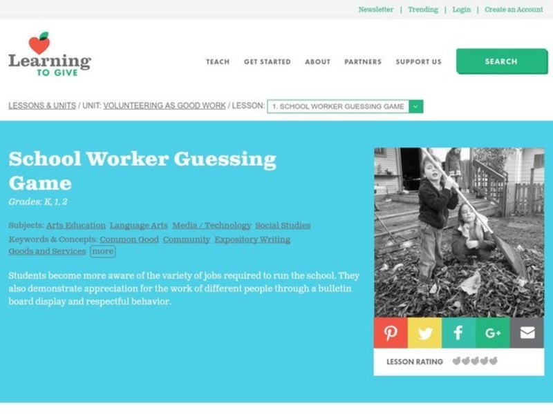 Volunteering as Good Work Lesson Plan