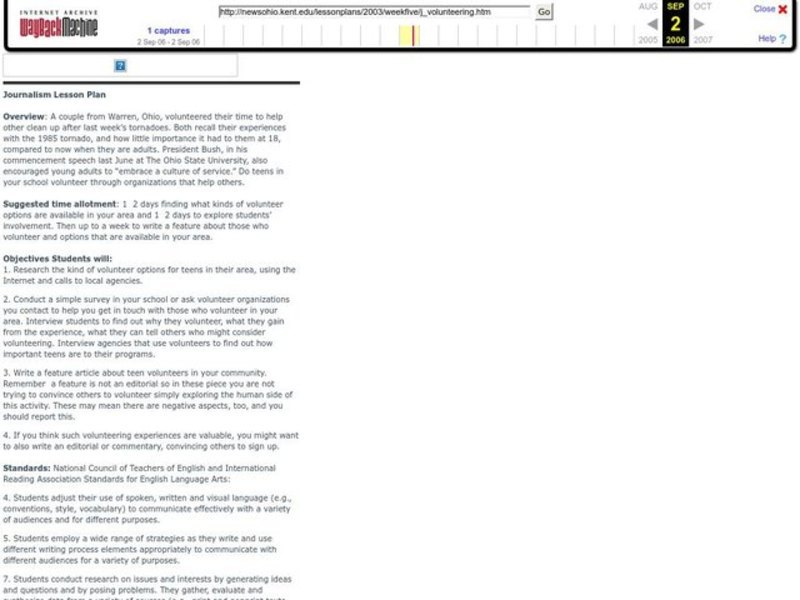 Volunteering for Others Lesson Plan