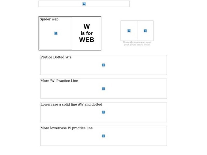 W is for Web Worksheet