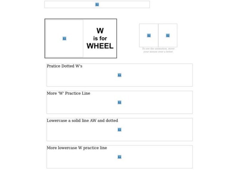 W is for Wheel Worksheet