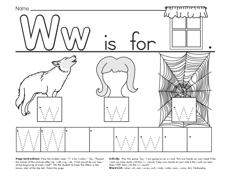 Ww is for Window Worksheet