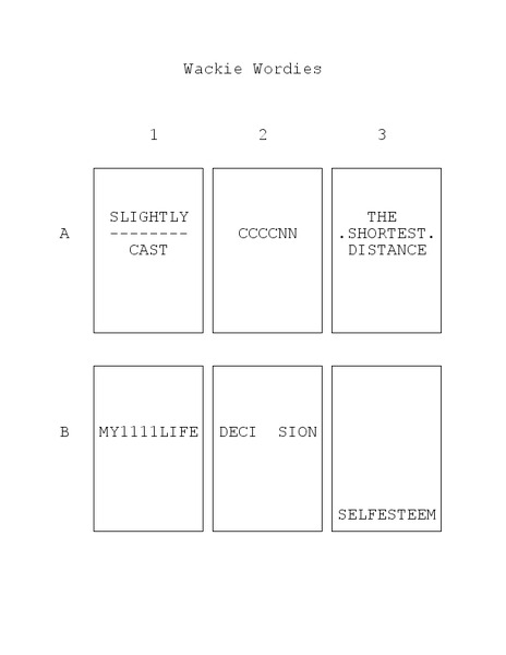 Wackie Wordies Worksheet