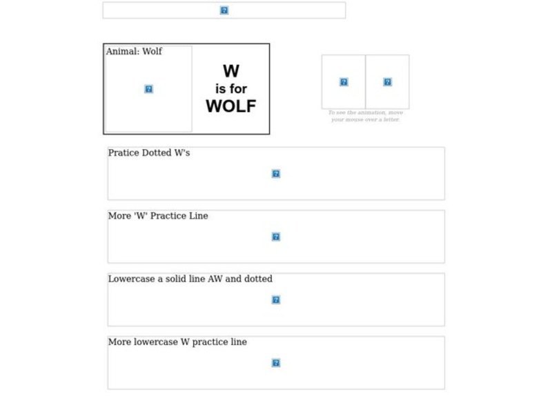 W is for Wolf Worksheet