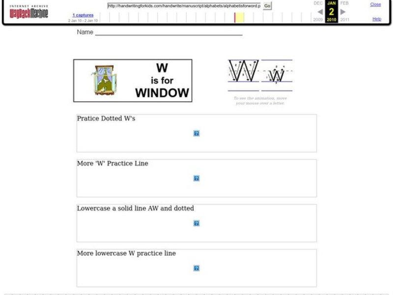W Is For Window Worksheet