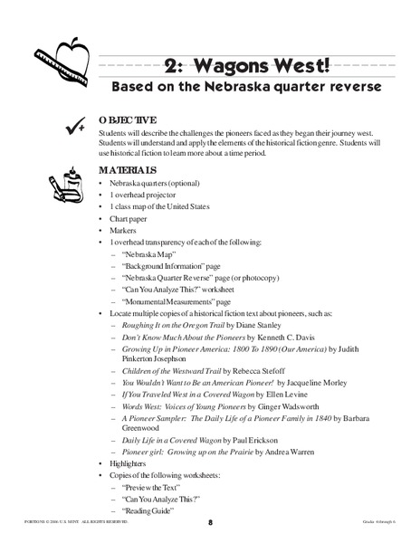 Wagons West! Lesson Plan