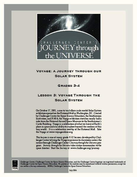 Voyage: A Journey through our Solar System Lesson Plan