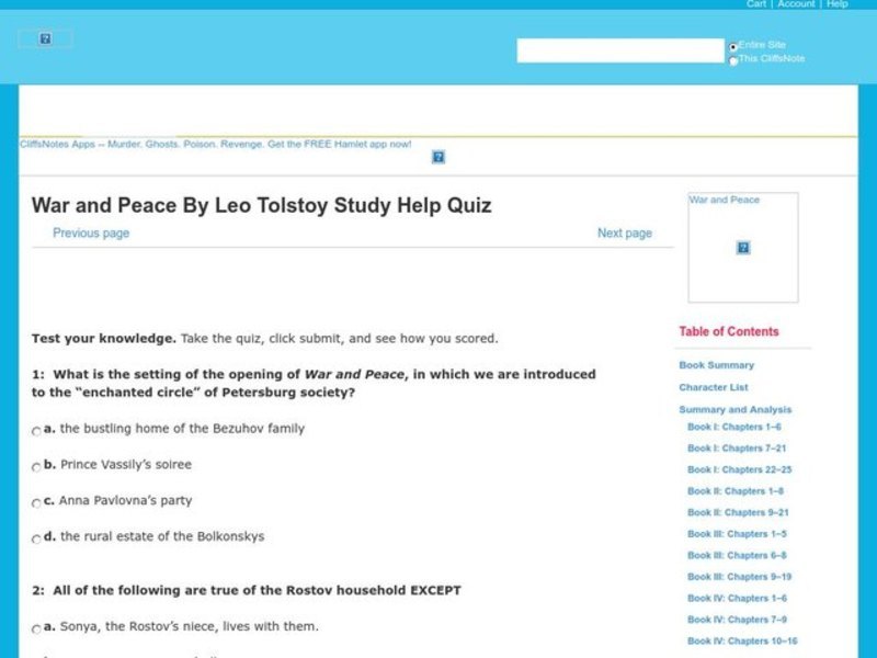 War and Peace By Leo Tolstoy Interactive
