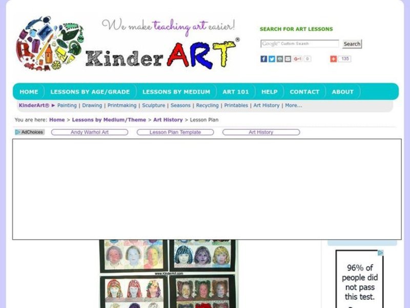 Warhol "Pop Art" Portraits Lesson Plan