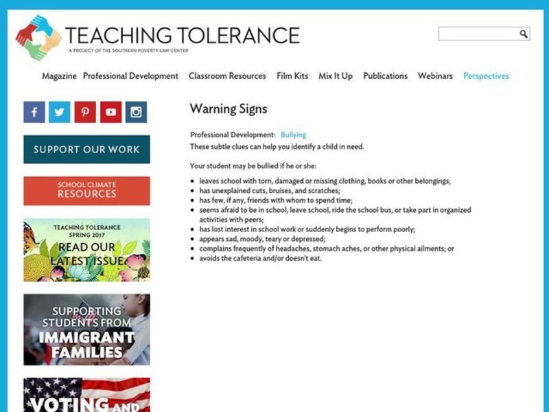 Warning Signs Lesson Plan