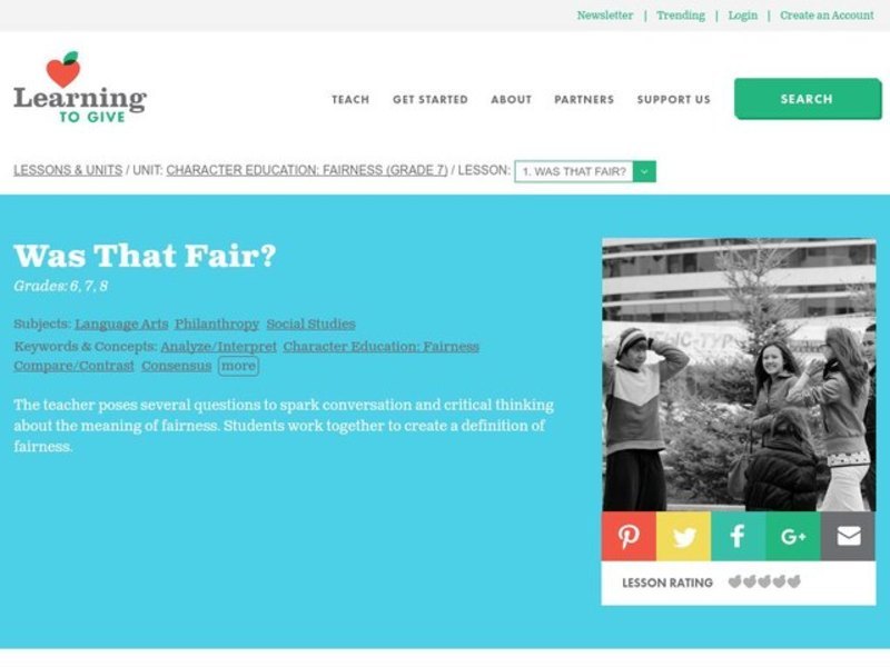Was That Fair? Lesson Plan