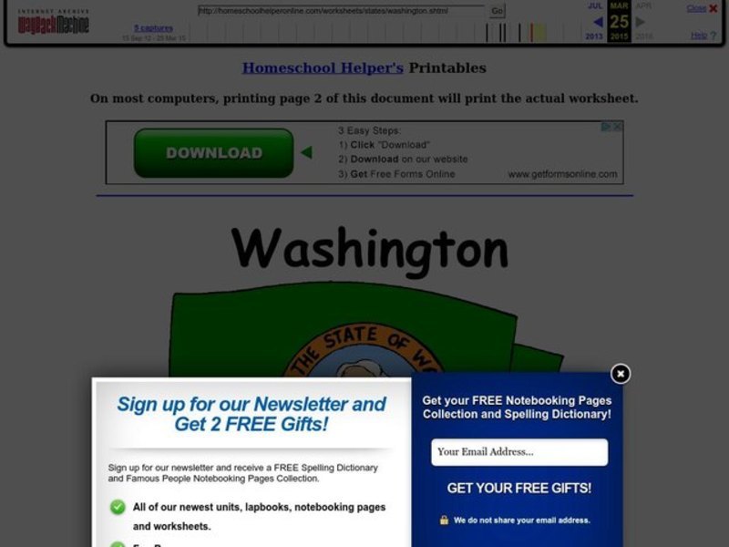 Washington Worksheet