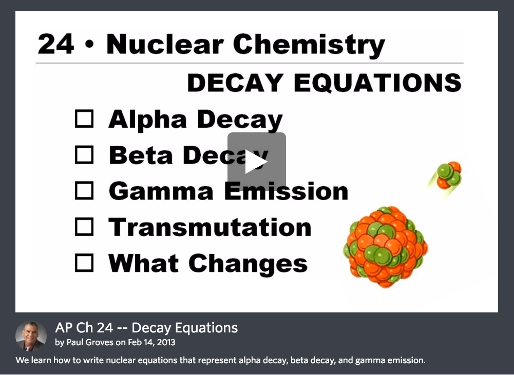 Decay Equations Instructional Video