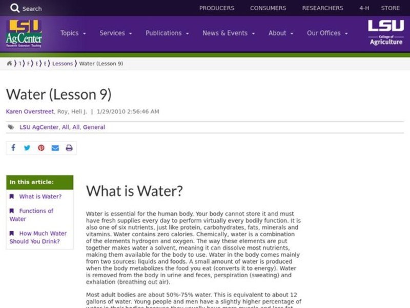 Water Lesson Plan