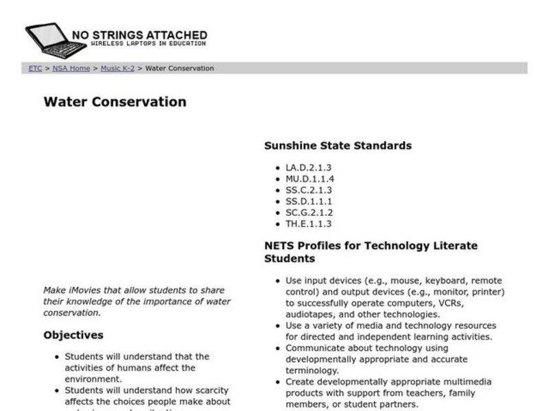 Water Conservation Lesson Plan