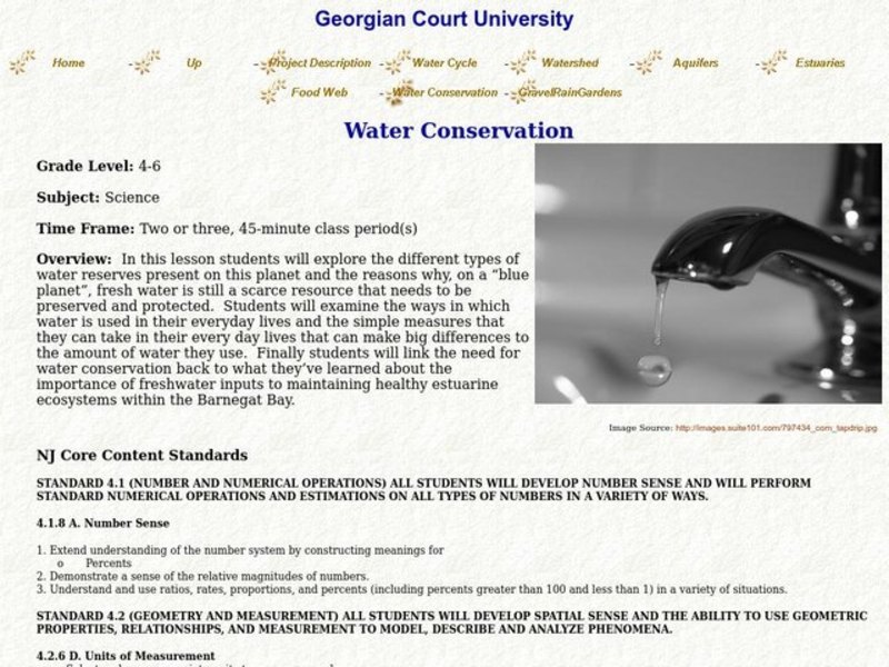 Water Conservation Lesson Plan